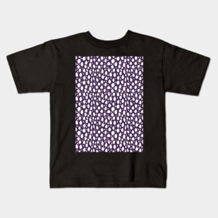Purple and White Spot Dalmatian Pattern Kids T-Shirt